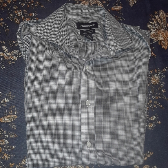 Size 15 plaid black an white dress shirt LIKE NEW - Picture 2 of 10